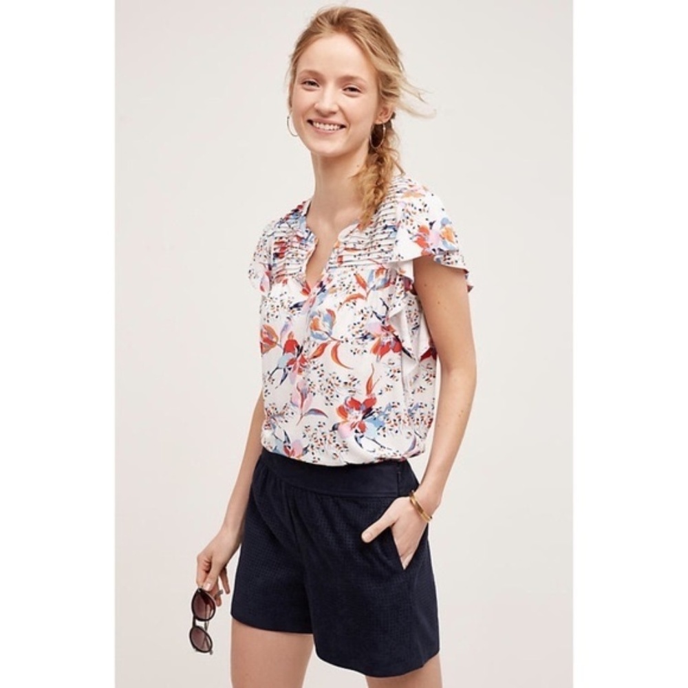 MEADOW RUE | Floral Flutter Sleeve Top